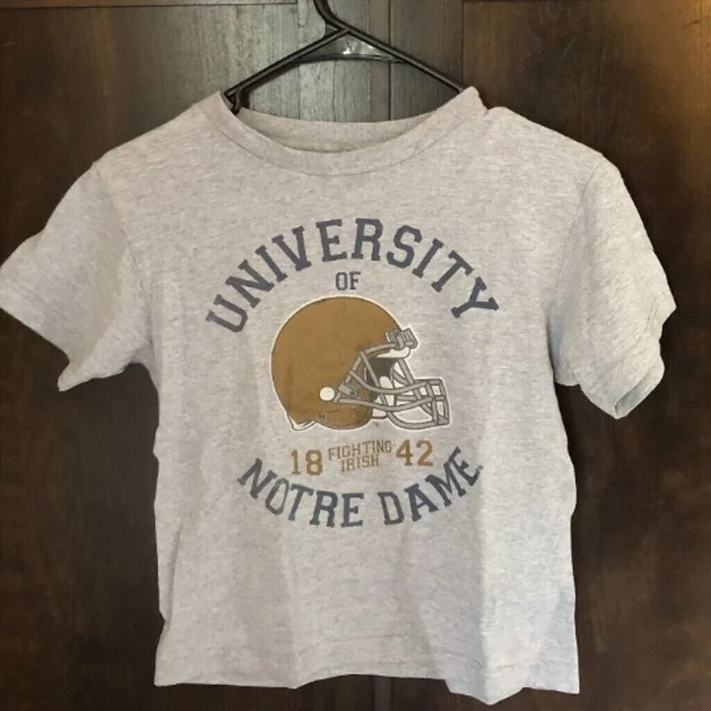 University Notre Dame Irish Gray XS Boy's T-Shirt